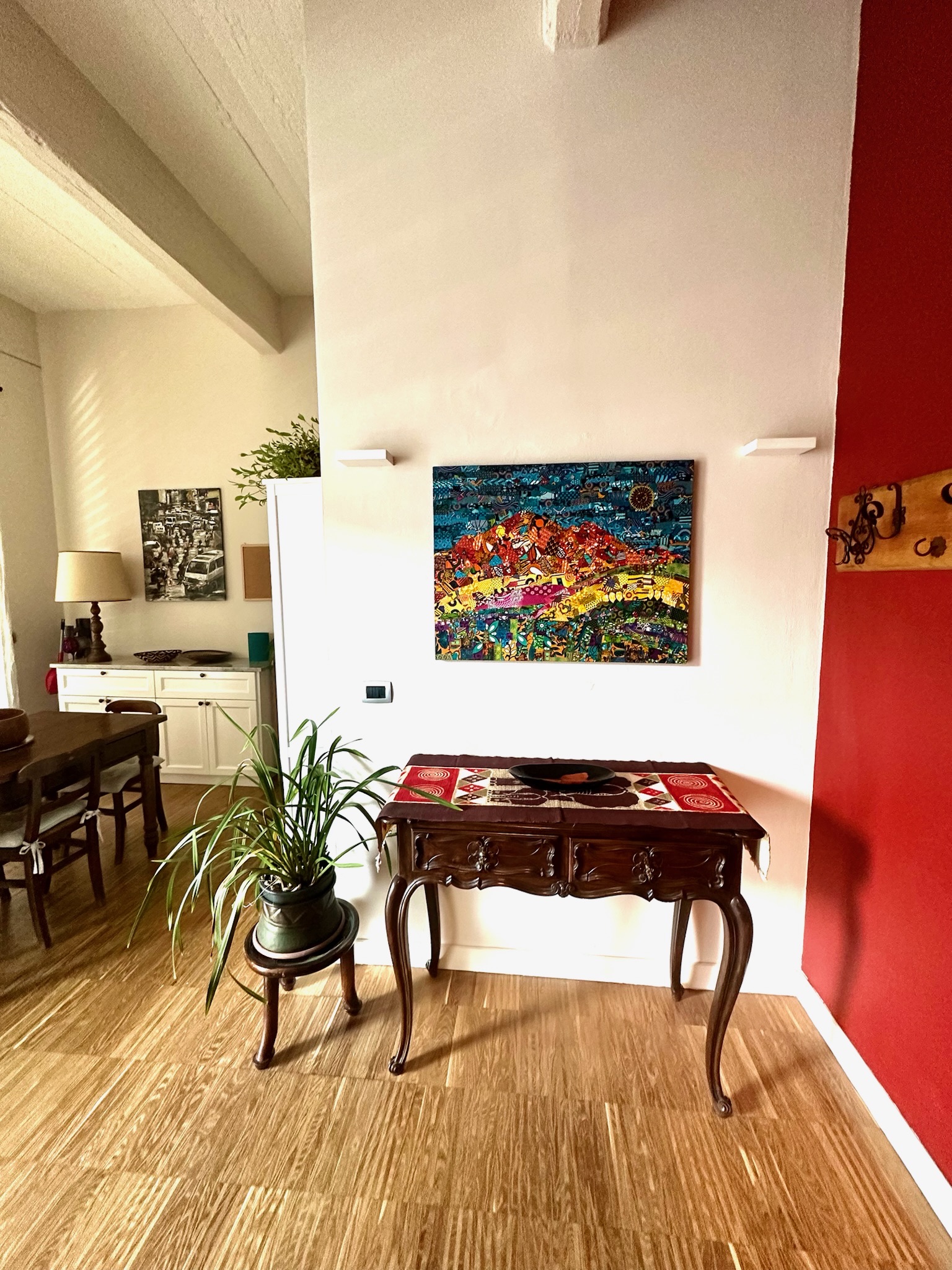 Open-plan living and dining area